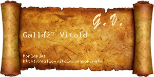 Galló Vitold névjegykártya